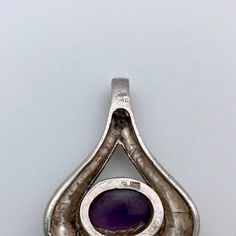 "Quantity: 1 Unit - (Sold Individually) Material: Sterling Silver & Amethyst Dimensions: 1.9\" (48mm) - Height 1.1\" (28mm) - Width" Elegant Silver Teardrop Amethyst Ring, Teardrop Amethyst Ring For Anniversary, Purple Amethyst Teardrop Ring, Amethyst Gemstones For Jewelry Making In Teardrop Shape, Teardrop Amethyst Ring For Gift, Teardrop Silver Gemstones For Jewelry Making, Silver Amethyst Teardrop Jewelry, Silver Teardrop Amethyst Jewelry, Teardrop Amethyst Stone Jewelry