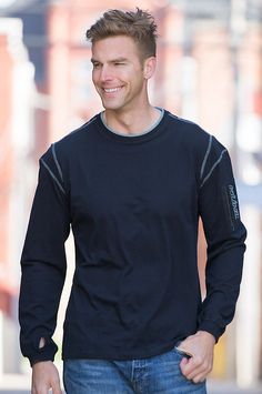 The Kommando Crew is your essential pullover for cool days. Super-soft organic cotton makes our rugged shirt irresistible. Free shipping   returns. Cotton Pullover, Long Sleeve Shirt, Cotton Shirt, Sleeve Shirt, Long Sleeve Tshirt Men, Men Sweater, Long Sleeve Shirts, Organic Cotton, Mens Tshirts