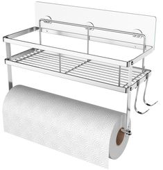 a chrome steel toilet paper holder on wheels