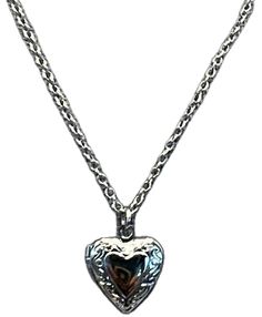 Silver Heart Charm Necklace For Memorial, Memorial Silver Heart Charm Necklace, Silver Nickel-free Heart Necklace For Memorial, Nickel-free Silver Heart Necklace For Memorial, Nickel-free Silver Heart Necklace For Memorials, Silver Heart Charm Locket Necklace For Memorial, Heart-shaped Nickel-free Locket Necklace For Memorial, Nickel-free Heart Locket Necklace For Memorial, Memorial Heart-shaped Nickel-free Locket Necklace