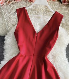 Cocktail Midi Dress With V-neck, Red V-neck Dress For Date Night, Elegant Red V-neck Dress For Date Night, Red Fitted V-neck Mini Dress, Elegant Red V-neck Party Dress, Elegant Red A-line Sleeveless Dress, Elegant Sleeveless V-neck Dress For Night Out, Elegant V-neck Sleeveless Dress For Night Out, Elegant V-neck Sleeveless Dress For Date Night