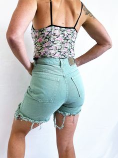 "Fun shorts. Size 6 100% cotton Cut off Zips in the front Lying flat.. 14\" top to bottom Across waist: ~13 1/2\" Across hips: ~18 1/2\"" Fitted Cotton Cutoff Top, High Rise Cotton Bermuda Shorts For Summer, High Waist Cotton Bermuda Shorts For Summer, Spring High Waist Tops With Frayed Hem, Summer Cotton Jean Shorts With Built-in Shorts, High Rise Cotton Jean Shorts For Summer, High Rise Cotton Shorts For Summer, Fitted Tops With Frayed Hem In Short Length, Fitted High Waist Cotton Jean Shorts