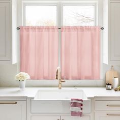 PRICES MAY VARY. Package Includes: 2 Panels of Non-See-Through semi-sheer curtains. Each panel measures 30"W x 36"L. Privacy Protection: These privacy sheer curtains are perfect for filtering light. Hanging it will ensure your neighbors can't see what's happening inside. It's also very friendly to people with pet dogs at home, as it can prevent them from barking when they see people outside. Quality Fabric: It is more textured than ordinary sheer curtains, silky smooth to the touch, and not easy Sheer Kitchen Curtains, Semi Sheer Curtains, Bathroom Window Curtains, Drapes For Bedroom, Window Sheers, Bathroom Window, Light Hanging, Drape Panel, Bathroom Windows