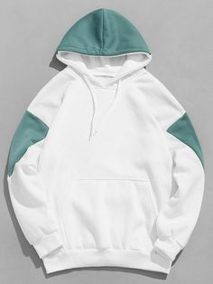 Hoodies Style, Contrast Hoodie, Mens Fashion Wear, Unisex Clothes, 2024 Color, Drawstring Hoodie, Mens Casual Outfits, Swimwear Outfit, Print Pullover