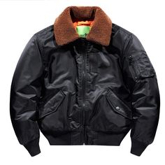 Product Description * Item: Mens Cotton Liner Warm Fur Collar Jacket Vintage MA-1 Flight Pilot Jacket * Condition: 100% Brand New * Color: Black   Army Green   Dark Blue  * Size:Asian M-4XL * Package:1pc Jacket (without any accessories ）    Please note: 1.Please allow a little error due to manual measurement. 2.The color maybe a little difference because of the light,screen reflection etc. 3.If you are not sure what size to choose, you can tell us your height and weight, we will recommend the ri Fur Jacket Drawing, Streetwear Biker Jacket With Stand Collar, Collared Windbreaker For Winter Streetwear, Brown Pilot Outerwear For Winter, Brown Techwear Outerwear For Winter, Brown Techwear Winter Outerwear, Casual Biker Jacket With Pockets For Cold Weather, Pilot Style Outerwear For Fall Streetwear, Pilot Style Winter Outerwear For Outdoor