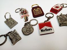 Choice of one tobacciana vintage collection keychain as the pictures that take part of the description. The Marlboro square keychain has the chain very rusty. Also the Lucky Strike silver box is quite chipped so the price is reduced for both. I sell them only for collection purposes and not to be used. I send by registered mail with tracking number. Any question please send me a message, thank you! * Sold keychains doesn't appears at the options list* Square Keychain, Keychain Collection, Vintage Keychain, Cool Keychains, Silver Keychain, Silver Box, Beads And Wire, Phone Charm, Cool Items