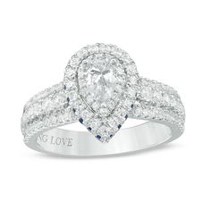 a pear shaped diamond engagement ring