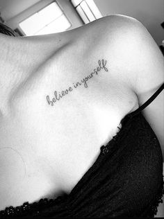 a woman with a tattoo on her shoulder that says, i love you more if