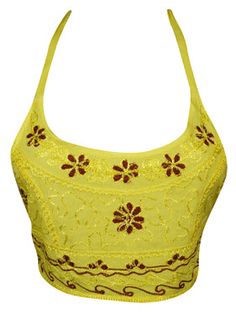 Women Halter Top, Yellow Tie Back Crop Top, Hand Embroidered Stylish Halter Blouse Tops, Summer beach Crop Top, Tank Top S: These easy to wear crop tops are handmade and are Soft, lightweight and comfortable wear. Mix match style, the spaghetti strap crop top can be worn with skirts, or yoga pants, cool with jacket. The embroidered crop top i great for layering or to wear alone with jeans. Make a versatile addition to your wardrobe with this tank top.Fabric: Rayon. Features Unique Strap Halter T Beach Crop Top, Tie Back Crop Top, Tied Hands, Halter Blouse, Beach Tunic, Spaghetti Strap Crop Top, Embroidered Crop Tops, Yellow Tie, Womens Halter Tops