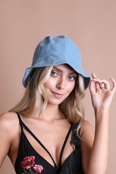 100% CottonAdjustable FitOne Size Fits MostImmediate ShippingMade In: China Everyday Bucket Hat For Summer, Everyday Summer Hats One Size, Everyday Spring Sun Hat, Spring Everyday Sun Hat, Trendy Adjustable Bucket Hat, Blue One-size Sun Hat For Spring, Spring Hats In Solid Color, Blue Sun Hat For Spring, Solid One-size Hat For Spring