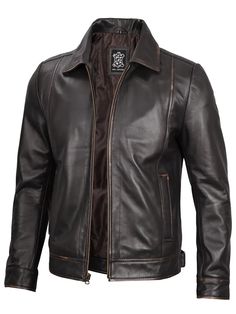 Dark brown real leather jacket Classic Leather Jacket With Zipper For Outdoor, Classic Leather Jacket With Zipper Closure For Outdoor, Fitted Leather Jacket With Pockets For Outdoor, Classic Brown Biker Jacket For Outdoor, Fall Outdoor Biker Jacket With Padded Collar, Rugged Long Sleeve Biker Jacket For Outdoor, Classic Winter Biker Jacket For Outdoor, Fitted Brown Biker Jacket For Outdoor, Fitted Brown Outerwear For Outdoor