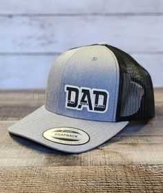 Yupoong Grey/Black Adjustable Trucker Hat Want a custom hat?! Send us an email, we would love to help you out! An Email, Custom Hats, Trucker Cap, Caps Hats, Trucker Hat, Accessories Hats, Baseball, Hats, Grey