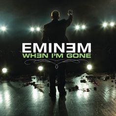 the cover art for emiem when i'm gone, featuring a man standing in front of an empty stage