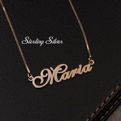 "Personalized Name Necklace, Custom Necklace, Nameplate Necklace, Christmas gift for her Personalized Name Necklace Description Material: Sterling Silver 925 / Stainless Steel Size: Not fixed (2.5cm - 6cm) Color: Silver / Gold / Rose Gold / White Gold / Stainless Steel (You can choose) Chain length： 14\" / 16\" / 18\" / 20\" / 22\" (You can choose) How to customize Order? 1) Select Color 2) Select Chain length 3) Click \"Add to Cart\" 3) Fill in your personalized information in the personalized Personalized Nameplate Necklace, Diamond Cross Necklace Gold, Necklace Rose Gold, Nameplate Necklace, Diamond Solitaire Necklace, Gold Name Necklace, Mama Gifts, Minimalist Gifts, Diamond Cross Pendants