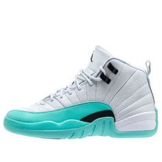 (GS) Air Jordan 12 'Light Aqua' 510815-100 (SNKR) White Sneakers With Air Cushioning For Outdoor Activities, Casual Green Jordan Shoes For Light Sports, Sporty Breathable Jordan Shoes For Light Sports, White Basketball Shoes With Air Cushioning For Sports, Casual Jordan Shoes With Air Cushioning For Sports, Green Breathable Jordan Shoes For Sports, Sporty Jordan Shoes With Air Cushioning And White Sole, Green Sporty Synthetic Jordan Shoes, Jordan Shoes With Cushioned Footbed For Light Sports