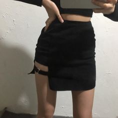 Yesstyle Black Cutout Miniskirt Brand New With Tags! Never Worn! Size Medium But Keep In Mind This Is Asian Fashion So Sizes Sometimes Run Smaller Here :) Zipper On The Side. Measurements (Inches): Waist: 26.4 Hips: 32.3 Length Of Skirt: 15.4 Black Punk Style Mini Skirt, Punk Style Black Mini Skirt, Black Mini Skirt In Punk Style, Black Punk Style Mini Skort, Punk Black Mini Skirt, Black Punk Mini Skort, Punk Style Black Mini Skort, Edgy High-waist Stretch Skort, Edgy High Waist Stretch Skort