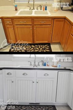 before and after photos of kitchen cabinets