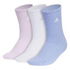 These Women's adidas Cushioned Comfort Crew Socks include super soft yarns in three different colored socks, all with embroidered branding -- perfect for total active comfort with uncompromising style.These Women's adidas Cushioned Comfort Crew Socks include super soft yarns in three different colored socks, all with embroidered branding -- perfect for total active comfort with uncompromising style.FEATURES Imported Full cushioned leg and footbed provide all-day comfortFABRIC & CARE Machine wash Dream Items, Adidas Socks, Women Skates, Running Accessories, Mens Athletic Shoes, Hiking Women, Kids Sandals, Running Clothes, Toddler Shoes