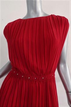 Saint Laurent Dress Red Pleated Washed Silk Georgette Size 40 Studded-Waist Mini - Gently worn. Great condition. No flaws. Retails for $3,490! Saint Laurent Dress, Dress Red, Red Formal Dress, Designer Fashion, Red Dress, Saint Laurent, Mini Dress, Couture, Formal Dresses