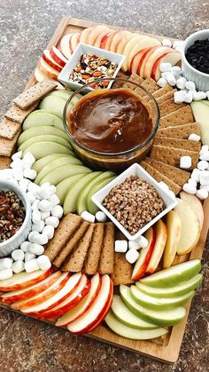 an assortment of snacks arranged on a platter