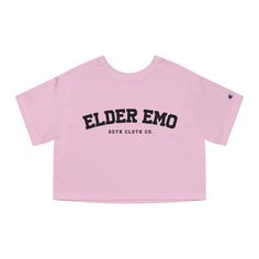 Embrace your inner emo with the Elder Emo Heavyweight Crop Top from Champion Heritage. Perfectly marrying comfort with punk rock flair, this crop top is crafted from 100% cotton jersey, ensuring both softness and durability. Featuring the iconic “C” logo on the left sleeve, this top is tailored for a modern, cropped fit that will keep you looking stylish whether you're at a concert or just hanging out. Key Features: 100% Cotton Jersey: Offers ultimate comfort and breathability. Modern Cropped Fit: Keeps your style fresh and contemporary. Signature “C” Logo: Adds a touch of iconic Champion branding. Durable Double-Needle Stitching: Ensures lasting wear. Sewn-In Label: For added comfort and convenience. XS S M L XL 2XL Length, in 18.50 19.25 20.00 20.75 21.50 22.25 Width, in 19.00 20.00 21.0 Sports Cotton Crop Top T-shirt, Edgy Cotton Cropped T-shirt For Streetwear, Emo Style Cotton Tops With Letter Print, Cotton Cropped T-shirt For Sports, Cotton Graphic Print Crop Top For Sports, Cotton Crop Top T-shirt For Sports, Edgy Cropped Cotton T-shirt, Edgy Cotton Crop Top With Crew Neck, Band Merch Cotton Crop Top