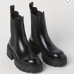 Platform Chelsea-Style Boots. New Deichmann Chelsea Boots, Chunky Herl Boots, Chunky Black Heels Boots, Chelsea Boots With A Heel, Black Chelsea Boots Nordstrom, Doc Martens High Chelsea Boots, Black Chunky Boots Women, Black Chunky Boots Winter, Black Heel Chelsea Boots