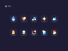 the icons are all different colors and shapes