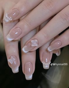 Elegant Touch Nails, Manikur Kuku, Beauty Hacks Nails, Asian Nails, Glittery Nails, Beauty Nails Design, Simple Gel Nails, Grunge Nails, Blush Nails