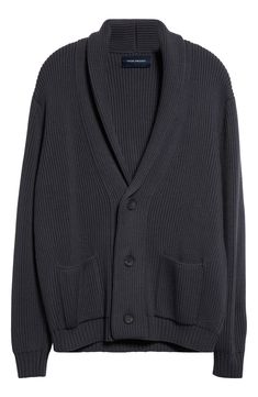 Wrap yourself in the luxurious warmth of this ribbed cardigan crafted in Italy from supersoft merino wool. 26 1/2" length (size Medium) Front button closure Shawl collar Long sleeves Front patch pockets Ribbed cuffs and hem 100% merino wool Dry clean or hand wash, dry flat Made in Italy Designer Clothing Classic Ribbed Outerwear, Classic Merino Wool Ribbed Outerwear, Classic Ribbed Cashmere Outerwear, Ribbed Merino Wool Outerwear For Work, Wool Ribbed Outerwear For Work, Ribbed Wool Outerwear For Work, Classic Wool Ribbed Cardigan, Classic Ribbed Wool Cardigan, Casual Ribbed Merino Wool Outerwear