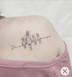 the back of a woman's shoulder with an inscription on it that says, i love