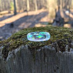 Unique Clear Resin Rings, Unique Clear Resin Ring, Clear Resin Rings, Iridescent Resin Round Jewelry, Iridescent Resin, Best Friend Rings, Slim Ring, Friend Rings, Edgy Jewelry