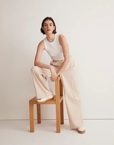 The Harlow Wide-Leg Pant Pants Details, Harvest Moon, Madewell Denim, Clothes Horse, Straight Leg Pants, Fair Trade, Linen Blend, Wide Leg Pants, Madewell