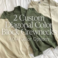 "✨ Looking for a unique and one-of-a-kind sweater? This is the place for you! Our Two Matching Diagonal Custom Colorblock Sweatshirts Each are hand-crafted with love, ensuring that no two are exactly alike. Two crewnecks are deconstructed and reattached in a way that creates a stunning color block look. ✨ Our unisex long-sleeved crewneck sweater is the epitome of comfort and style, making it the perfect addition to your wardrobe for both him and her. Now, when you purchase our Two Matching Diagonal Custom Colorblock Sweatshirt, you're actually getting two crewnecks for the price of one.  A matching combo of two crewnecks in the same size, arranged in opposite colors, is sure to turn heads.  Make an impression with this unique, eco-friendly, and comfortable \"Two Matching Diagonal Custom Co Relaxed Fit Patchwork Crew Neck Sweatshirt, Color Block Cotton Sweatshirt With Relaxed Fit, Relaxed Fit Color Block Cotton Sweatshirt, Casual Crew Neck Sweatshirt With Color Matching, Relaxed Fit Color Block Crew Neck Sweater, Relaxed Fit Color Block Sweater With Crew Neck, Long Sleeve Cotton Sweater With Color Matching, Patchwork Cotton Sweatshirt For Layering, Cotton Patchwork Sweatshirt For Layering