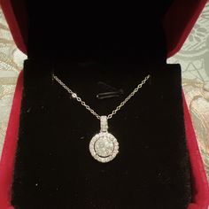 1ct Center Stone D Color Clear White Moissanite Diamond Pendant Necklace , 925 Sterling Silver Material/18k Gold Plated , Chain Adjustable 16-18. Passed Diamond Tester Gift Box Included Message Me For Bunding Anniversary Halo Solitaire Necklace In Cubic Zirconia, Anniversary Halo Solitaire Cubic Zirconia Necklace, Cubic Zirconia Solitaire Necklace With Halo Design For Anniversary, Dazzling Silver Solitaire Necklace With Halo Design, Silver Solitaire Necklace With Halo Design In Sterling Silver, Sterling Silver Diamond White Necklace With Halo Design, Silver Sterling Solitaire Necklace With Halo Design, Dazzling Sterling Silver Solitaire Necklace With Halo, White Solitaire Necklace With Halo Design In Sterling Silver