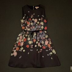 Excellent Preowned Condition Offers Welcome Black Silk Floral Print Dress, Black Silk Dress With Floral Print, Black Silk Spring Dress, Black Silk Dress For Spring, Black Silk Dress For Garden Party, Floral Shift Dress, London Dresses, Ted Baker London, Size 8 Dress