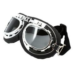 the goggles are black and silver