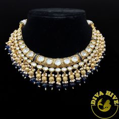 Beautiful Polki kundan hasli style necklace with jhumka Elevate your style with the exquisite Diva necklace and earring set, exclusively available at our luxury Indian jewelry store. Made with the finest materials, this set is a true reflection of Elegance and glamour, designed to take your look to new heights. Each piece in the set is meticulously crafted to ensure superior quality and attention to detail. The necklace and earring set is the perfect addition to your collection offering versatil Diva Necklace, Hasli Necklace, Necklace And Earring Set, Green Necklace, Style Necklace, Gold Plated Jewelry, Jewelry Store, Jewelry Plate, Indian Jewelry