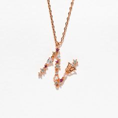 Rose Gold Butterfly Pendant Necklace, Party Clavicle Chain Necklace With Initial Pendant, Elegant Pink Initial Pendant Necklaces, Rose Gold Initial Necklace, Gold N, Initial Necklace Gold, Initial Necklace, Show Off, 18k Rose Gold