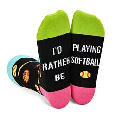 BASEBALL SOCKSFunny baseball socks for men . Suitable for baseball fans lovers. The funny saying on the bottom express your love for baseball: I'D RATHER BE PLAYING BASEBALL. Wearing these cool socks is sure to suprise your friends.SIZE & PACKINGCrazy socks for men, Crew length, Unisex design fits most men US size 6-13 feet and most women US size 7 and up. 1 pair comes in each plastic zippered ZMART bag.QUALITY MATERIALI'd rather be playing baseball socks. We use 80% Combed Cotton, 17% Polya Comfortable Sports Socks With Letter Print, Non-slip Casual Sports Socks, Casual Non-slip Socks For Sports Events, Black Non-slip Socks For Sports Events, Black Non-slip Socks For Sports, Breathable Comfortable Socks For Sports Events, Casual Black Socks For Sports Events, Black Sports Socks, Black Sports Socks With Letter Print