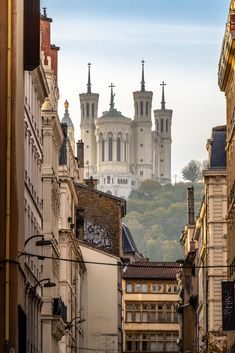 Lyon, France: Notre-Dame de Fourvière, viewed from Presqu-Île Lyon France Photography, Day Trip From Paris, France Photography, Scenic Photos, Round The World