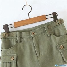 Orcajump - Fashionable Vintage Workwear Half Skirt with Anti-Slip Button Pockets and Short Length Vintage Workwear, Half Skirt, Work Wear, Skirt