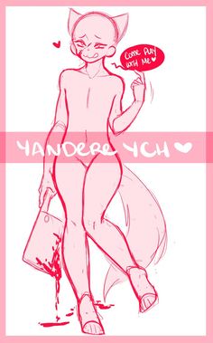 a drawing of a woman in pink holding a purse and wearing a cat costume with the words, i love you on it