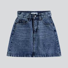 Vintage whiskered mini denim skirt