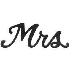 the word mrs written in black on a white background