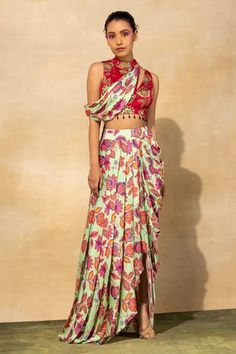 Shop for DiyaRajvvir Red Modal Chintz Print Crop Top And Skirt Set for Women Online at Aza Fashions Chintz Print, Dhoti Skirt, Crop Top And Skirt Set, Crop Top And Skirt, Crop Top Skirt Set, Latest Dress Design, Traditional Indian Dress, Stitching Dresses, Ladies Blouse Designs