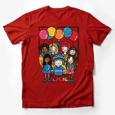 Colorful Kids Balloon Party Cartoon T-Shirt, Fun Birthday Celebration Tee for Children Male T-Shirt Custom graphic T-Shirt.Customize your color Playful Red Character Print T-shirt, Playful Red T-shirt With Character Print, Red Themed Fan Merchandise T-shirt, Playful Red Cartoon Print T-shirt, Playful Red T-shirt With Cartoon Print, Themed Cartoon Print Crew Neck T-shirt, Red Themed T-shirt With Cartoon Print, Red Themed Cartoon Print T-shirt, Red Themed Crew Neck T-shirt