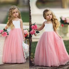 Wedding Kids Outfit, Yarn Dress, Princess Bridesmaid Dress, Baby Girl Princess Dresses, Tulle Tutu Dress, Princess Dress Kids, Pink Flower Girl Dresses, Dress Children, Girls Tutu Dresses