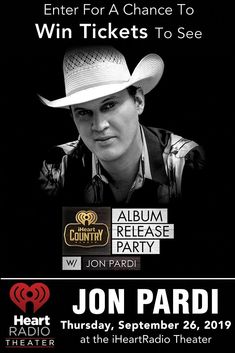 an advertisement for the country radio show featuring jon pardi