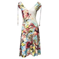 S/S 2003 Roberto Cavalli Floral Abstract Watercolor Viscose Stretch Charm Dress | From a unique collection of rare vintage Cocktail Dresses at https://www.1stdibs.com/fashion/clothing/day-dresses/cocktail-dresses/. Roberto Cavalli 2003, Vintage Roberto Cavalli, Roberto Dress, Roberto Cavalli Dress, Cavalli Dress, Silk Evening Gown, Long Gown Dress, Silk Shirt Dress, 1970s Dresses