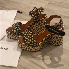 Never Been Worn, Just Tried On In The House. Super Comfortable!! Woven Straw Material Is Stunning. Comes With Two Drawstring Sacks. Robert Clergerie, Womens Shoes Wedges, Black Tan, Black And Tan, Wedge Sandals, The House, Straw, Wedges, Women Shoes